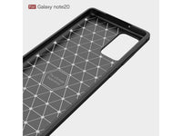 Flexible Handy Schutzhülle mit gebürster Carbon Textur auf der Rückseite für zum Schutz des Samsung Galaxy Note20  Display und Gehäuse Case in schwarz von Screenguard