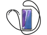 Necklace Handy Hülle mit Kordel Kette schwarz zum Tragen des Samsung Galaxy Note20 am Körper wie Handtasche Lanyard, stabil mit erhöhten Rändern und Kanten in transparent von Screenguard