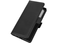 Veganes Flip Case Leder Etui Hülle mit Karten Fächer und Sichtfenster für Samsung Galaxy Note20 Ultra in schwarz von Screenguard