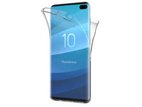 Vollständige 360 Grad Rundum Gummi TPU Hülle zum beidseitigen Schutz des Samsung Galaxy S10+ Display und Gehäuse in transparent von Screenguard