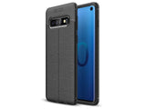 Soft TPU Case mit Design aus feinem veganen Leder für Samsung Galaxy S10 5G stabil mit erhöhten Rändern und Kanten in schwarz von Screenguard