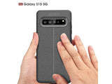 Soft TPU Case mit Design aus feinem veganen Leder für Samsung Galaxy S10 5G stabil mit erhöhten Rändern und Kanten in schwarz von Screenguard