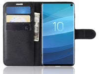 Lederhülle Karten Wallet Ledertasche Etui für Samsung Galaxy S10 5G in schwarz von Screenguard