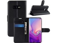 Lederhülle Portemonnaie Karten Ledertasche für Samsung Galaxy S10e in schwarz von Screenguard