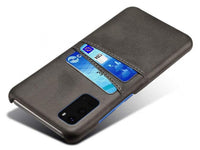 CardCaddy Leder Backcase mit Kartenfächern für Samsung Galaxy S20 in schwarz von Screenguard