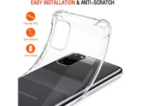 Hoch transparenter TPU Gummi Schutz Handy Hülle Clear Case klar mit verstärkten Schutzecken Bumper für das Samsung Galaxy S20 Display und Gehäuse in transparent von Screenguard