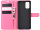 Lederhülle Karten Wallet Ledertasche Etui für Samsung Galaxy S20 FE in pink von Screenguard