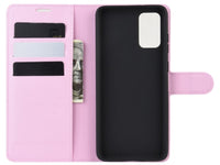 Lederhülle Karten Wallet Ledertasche Etui für Samsung Galaxy S20 FE in rosa von Screenguard