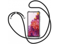 Necklace Handy Hülle mit Kordel Kette schwarz zum Tragen des Samsung Galaxy S20 am Körper wie Handtasche Lanyard, stabil mit erhöhten Rändern und Kanten in transparent von Screenguard