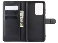 Lederhülle Karten Wallet Ledertasche Etui für Samsung Galaxy S20 Ultra in schwarz von Screenguard