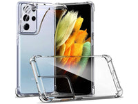 Hoch transparenter TPU Gummi Schutz Handy Hülle Clear Case klar mit verstärkten Schutzecken Bumper für das Samsung Galaxy S21 Ultra Display und Gehäuse in transparent von Screenguard