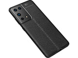 Soft TPU Case mit Design aus feinem veganen Leder für Samsung Galaxy S21 Ultra stabil mit erhöhten Rändern und Kanten in schwarz von Screenguard