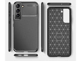 Hochwertig stabile Soft TPU Smartphone Handy Hülle im Carbon Design für Samsung Galaxy S22 zum Schutz des Display und Gehäuse Cover in schwarz von Screenguard