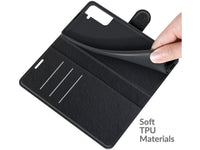 Lederhülle Karten Wallet Ledertasche Etui für Samsung Galaxy S22 in schwarz von Screenguard