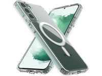 Das Magnetic MagSafe Clear Case von Screenguard schützt Ihr Samsung Galaxy S22 effektiv vor Schäden bei Sturz oder Stoss. Erhöhter Rahmen rund um das Display und Kamera gegen Kratzer und Dellen. Transparenter Schutz mit Magnetring. Zum Wireless Aufladen mit MagSafe kompatiblen Zubehör.