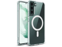 Das Magnetic MagSafe Clear Case von Screenguard schützt Ihr Samsung Galaxy S22 effektiv vor Schäden bei Sturz oder Stoss. Erhöhter Rahmen rund um das Display und Kamera gegen Kratzer und Dellen. Transparenter Schutz mit Magnetring. Zum Wireless Aufladen mit MagSafe kompatiblen Zubehör.