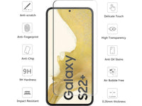 Case Friendly Screen Protector Handy Display Schutz Panzerglas Folie aus echtem 9H 2.5D Glas für Abdeckung des Samsung Galaxy S22+ Displays in transparent von Screenguard