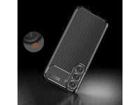 Hochwertig stabile Soft TPU Smartphone Handy Hülle im Carbon Design für Samsung Galaxy S23+ zum Schutz des Display und Gehäuse Cover in schwarz von Screenguard