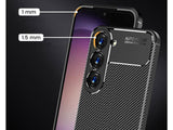 Hochwertig stabile Soft TPU Smartphone Handy Hülle im Carbon Design für Samsung Galaxy S23+ zum Schutz des Display und Gehäuse Cover in schwarz von Screenguard