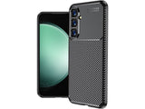 Hochwertig stabile Soft TPU Smartphone Handy Hülle im Carbon Design für Samsung Galaxy S23 FE zum Schutz des Display und Gehäuse Cover in schwarz von Screenguard