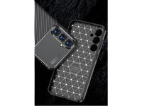 Hochwertig stabile Soft TPU Smartphone Handy Hülle im Carbon Design für Samsung Galaxy S23 FE zum Schutz des Display und Gehäuse Cover in schwarz von Screenguard