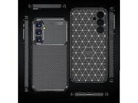 Hochwertig stabile Soft TPU Smartphone Handy Hülle im Carbon Design für Samsung Galaxy S23 FE zum Schutz des Display und Gehäuse Cover in schwarz von Screenguard