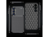 Hochwertig stabile Soft TPU Smartphone Handy Hülle im Carbon Design für Samsung Galaxy S23 FE zum Schutz des Display und Gehäuse Cover in schwarz von Screenguard