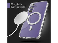 Das Magnetic MagSafe Clear Case von Screenguard schützt Ihr Samsung Galaxy S23 FE effektiv vor Schäden bei Sturz oder Stoss. Erhöhter Rahmen rund um das Display und Kamera gegen Kratzer und Dellen. Transparenter Schutz mit Magnetring. Zum Wireless Aufladen mit MagSafe kompatiblen Zubehör.