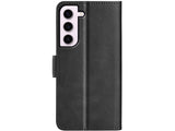 Veganes Flip Case Leder Etui Hülle mit Karten Fächer und Sichtfenster für Samsung Galaxy S23+ in schwarz von Screenguard