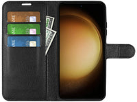 Lederhülle Karten Wallet Ledertasche Etui für Samsung Galaxy S23 in schwarz von Screenguard