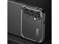 Hochwertig stabile Soft TPU Smartphone Handy Hülle im Carbon Design für Samsung Galaxy S24+ zum Schutz des Display und Gehäuse Cover in schwarz von Screenguard