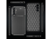 Hochwertig stabile Soft TPU Smartphone Handy Hülle im Carbon Design für Samsung Galaxy S24+ zum Schutz des Display und Gehäuse Cover in schwarz von Screenguard