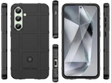 Widerstandsfähige, stabile Outdoor Sport Hülle für das Samsung Galaxy S24 FE für Handwerker, Baustelle, Business, äusserst stabil mit erhöhten Rändern und Kanten in schwarz von Screenguard