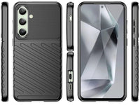 Moderne Design Hülle Cover für das Samsung Galaxy S24 FE mit Stripes zum Schutz von Kratzern, Dellen, Display aus TPU Gummi in schwarz von Screenguard