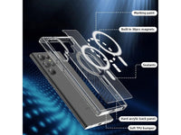 Das Magnetic MagSafe Clear Case von Screenguard schützt Ihr Samsung Galaxy S24 Ultra effektiv vor Schäden bei Sturz oder Stoss. Erhöhter Rahmen rund um das Display und Kamera gegen Kratzer und Dellen. Transparenter Schutz mit Magnetring. Zum Wireless Aufladen mit MagSafe kompatiblen Zubehör.