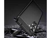 Flexible Handy Schutzhülle mit gebürster Carbon Textur auf der Rückseite für zum Schutz des Samsung Galaxy S25+  Display und Gehäuse Case in schwarz von Screenguard