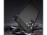Flexible Handy Schutzhülle mit gebürster Carbon Textur auf der Rückseite für zum Schutz des Samsung Galaxy S25+  Display und Gehäuse Case in schwarz von Screenguard