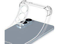 Hoch transparenter TPU Gummi Schutz Handy Hülle Clear Case klar mit verstärkten Schutzecken Bumper für das Samsung Galaxy S25 Edge Display und Gehäuse in transparent von Screenguard