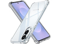 Hoch transparenter TPU Gummi Schutz Handy Hülle Clear Case klar mit verstärkten Schutzecken Bumper für das Samsung Galaxy S25 Edge Display und Gehäuse in transparent von Screenguard
