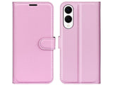 Lederhülle Karten Wallet Ledertasche Etui für Samsung Galaxy S25 Edge in rosa von Screenguard