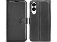 Lederhülle Karten Wallet Ledertasche Etui für Samsung Galaxy S25 Edge in schwarz von Screenguard