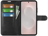 Lederhülle Portemonnaie Karten Ledertasche für Samsung Galaxy S25 Edge in schwarz von Screenguard