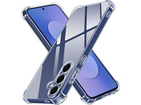 Hoch transparenter TPU Gummi Schutz Handy Hülle Clear Case klar mit verstärkten Schutzecken Bumper für das Samsung Galaxy S25 FE Display und Gehäuse in transparent von Screenguard