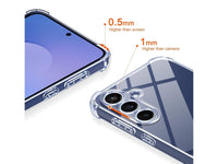 Hoch transparenter TPU Gummi Schutz Handy Hülle Clear Case klar mit verstärkten Schutzecken Bumper für das Samsung Galaxy S25 FE Display und Gehäuse in transparent von Screenguard