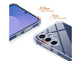Hoch transparenter TPU Gummi Schutz Handy Hülle Clear Case klar mit verstärkten Schutzecken Bumper für das Samsung Galaxy S25 FE Display und Gehäuse in transparent von Screenguard