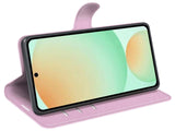 Lederhülle Karten Wallet Ledertasche Etui für Samsung Galaxy S25 FE in rosa von Screenguard