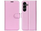 Lederhülle Karten Wallet Ledertasche Etui für Samsung Galaxy S25 FE in rosa von Screenguard