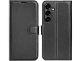 Lederhülle Karten Wallet Ledertasche Etui für Samsung Galaxy S25 FE in schwarz von Screenguard