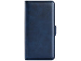 Veganes Flip Case Leder Etui Hülle mit Karten Fächer und Sichtfenster für Samsung Galaxy S25+ in dunkelblau von Screenguard