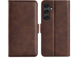 Veganes Flip Case Leder Etui Hülle mit Karten Fächer und Sichtfenster für Samsung Galaxy S25+ in mokka von Screenguard